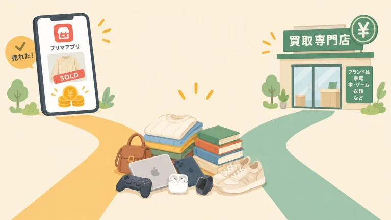 【2026年最新】フリマアプリvs買取店どっちが得？利益と時間を徹底比較＆賢い使い分け術