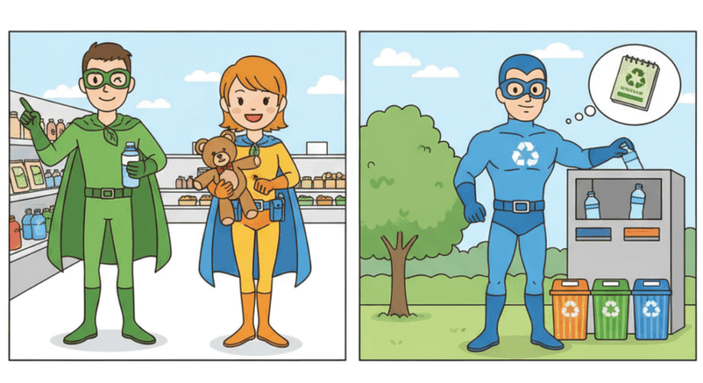 エシカル消費を実践している絵