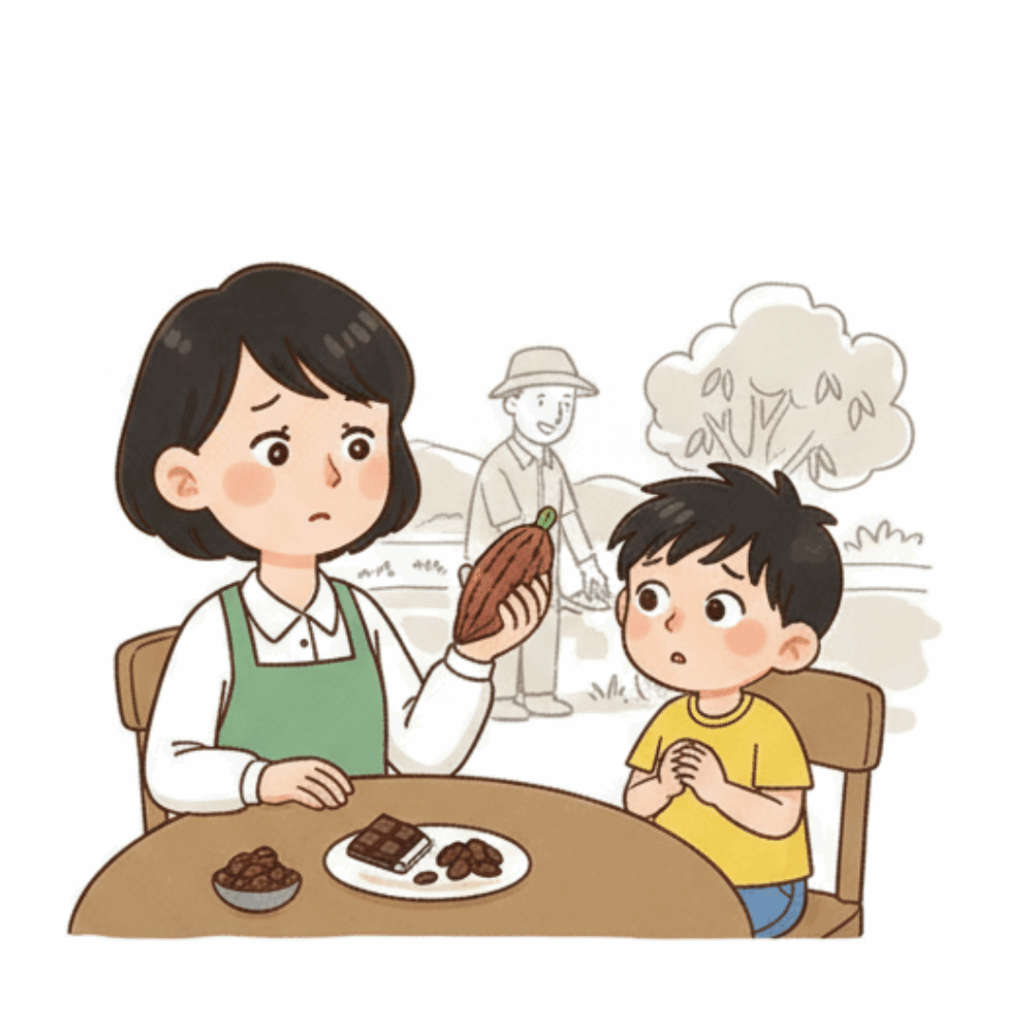 フェアトレード児童労働のことを話すママ